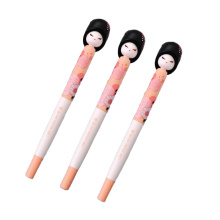 Розовая принцесса ручки 3pcs/лот 0,5 мм кукольная ручка черная чернила милая гельпена